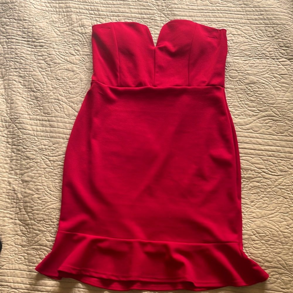 Pre-owned Guess strapless red dress-excellent condition-worn once